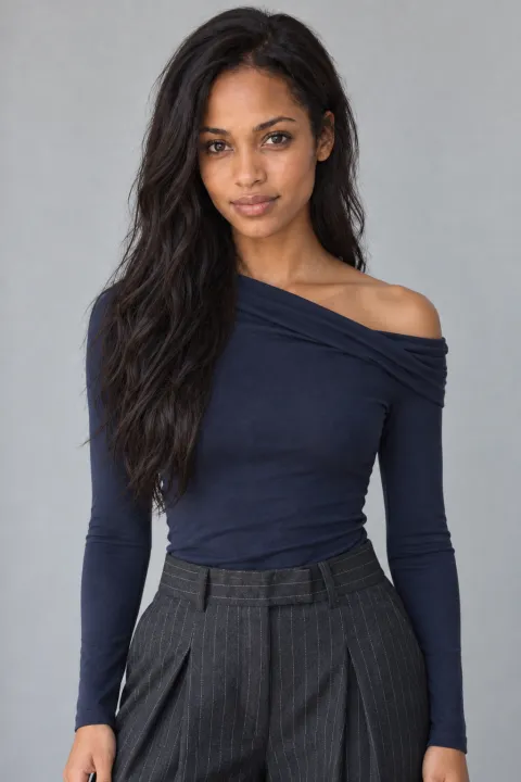 Convertible Neck Long-Sleeve Brami Top