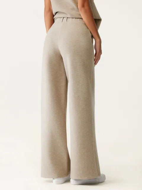 2Pcs Set V-neck Slimming Brami Top & High Waisted Straigh Leg Pant