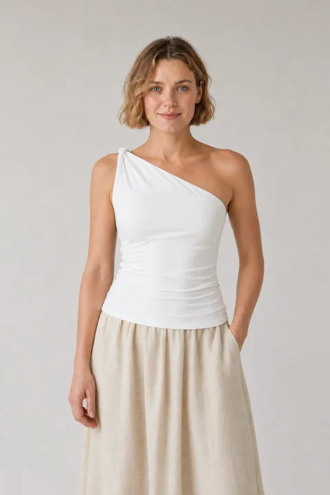 One Shoulder Twisted Bra Tank