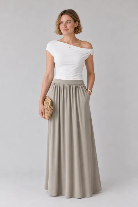 Heathered Taupe 正面 模特图