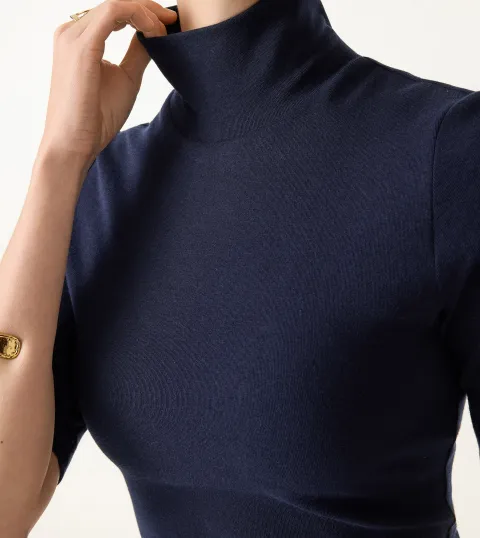 Midnight Navy turtleneck detail