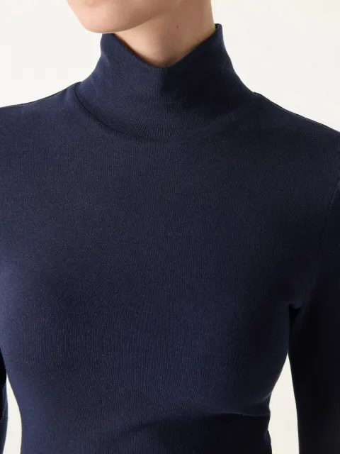 Midnight Navy turtleneck detail