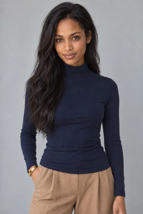 Turtleneck Long-Sleeve Brami Top