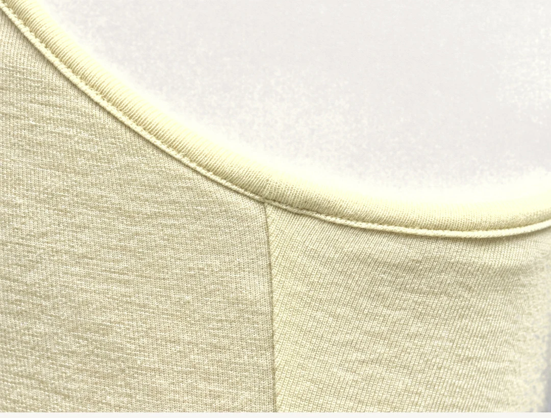 Close-up of the armhole binding and side seam.