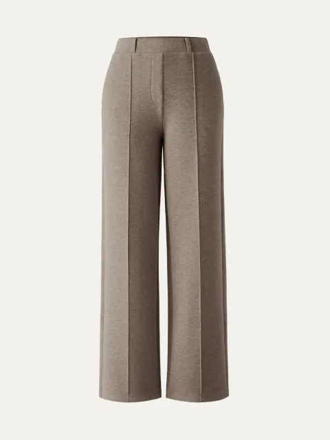 High-Rise Straight-Leg Pull-On Pants in Heather Tapestry.